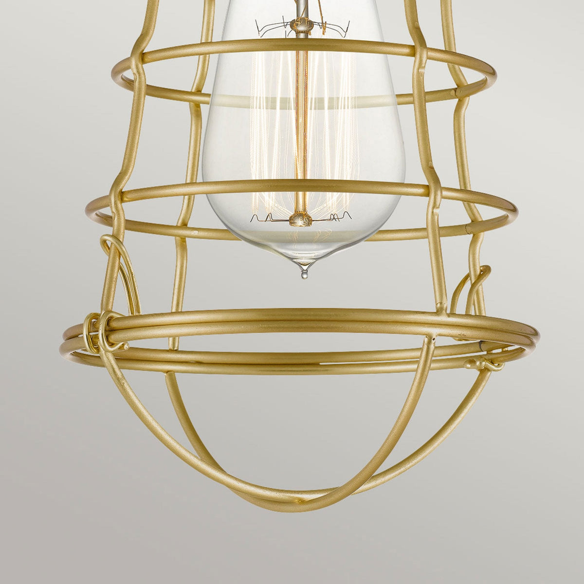 Mixon Semi Flush Industrial Style Ceiling Light in Brushed Brass