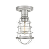 Mixon Semi Flush Industrial Style Ceiling Light in Brushed Nickel