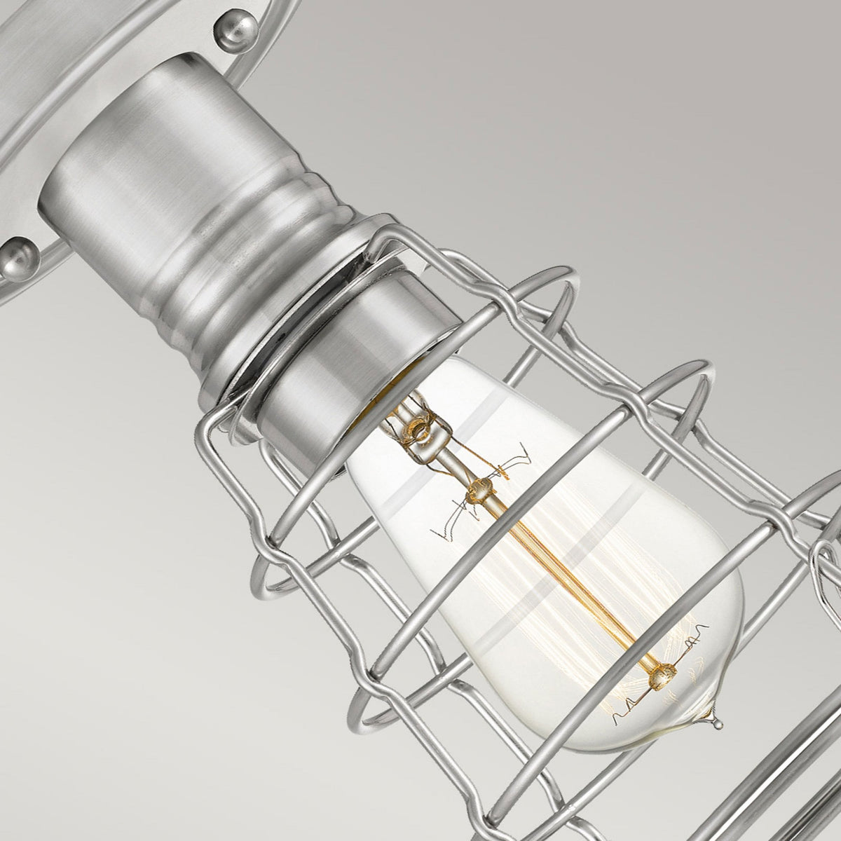 Mixon Semi Flush Industrial Style Ceiling Light in Brushed Nickel