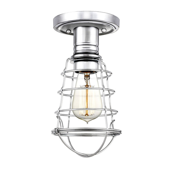 Mixon Semi Flush Industrial Style Ceiling Light in Polished Chrome