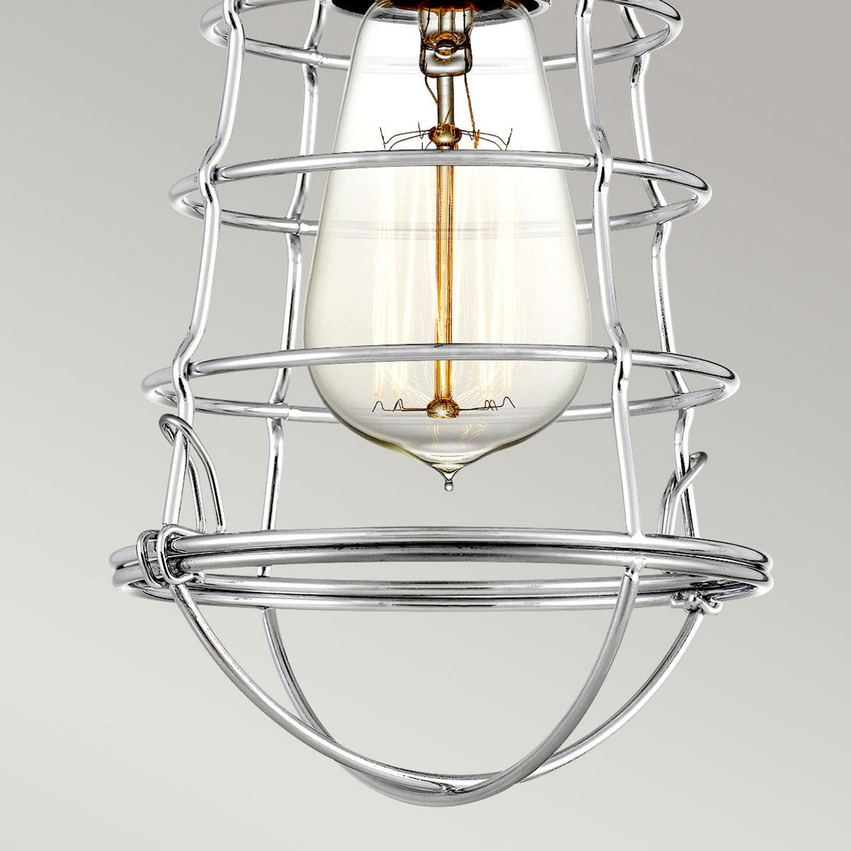 Mixon Semi Flush Industrial Style Ceiling Light in Polished Chrome