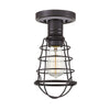 Mixon Semi Flush Industrial Style Ceiling Light in Palladian Bronze