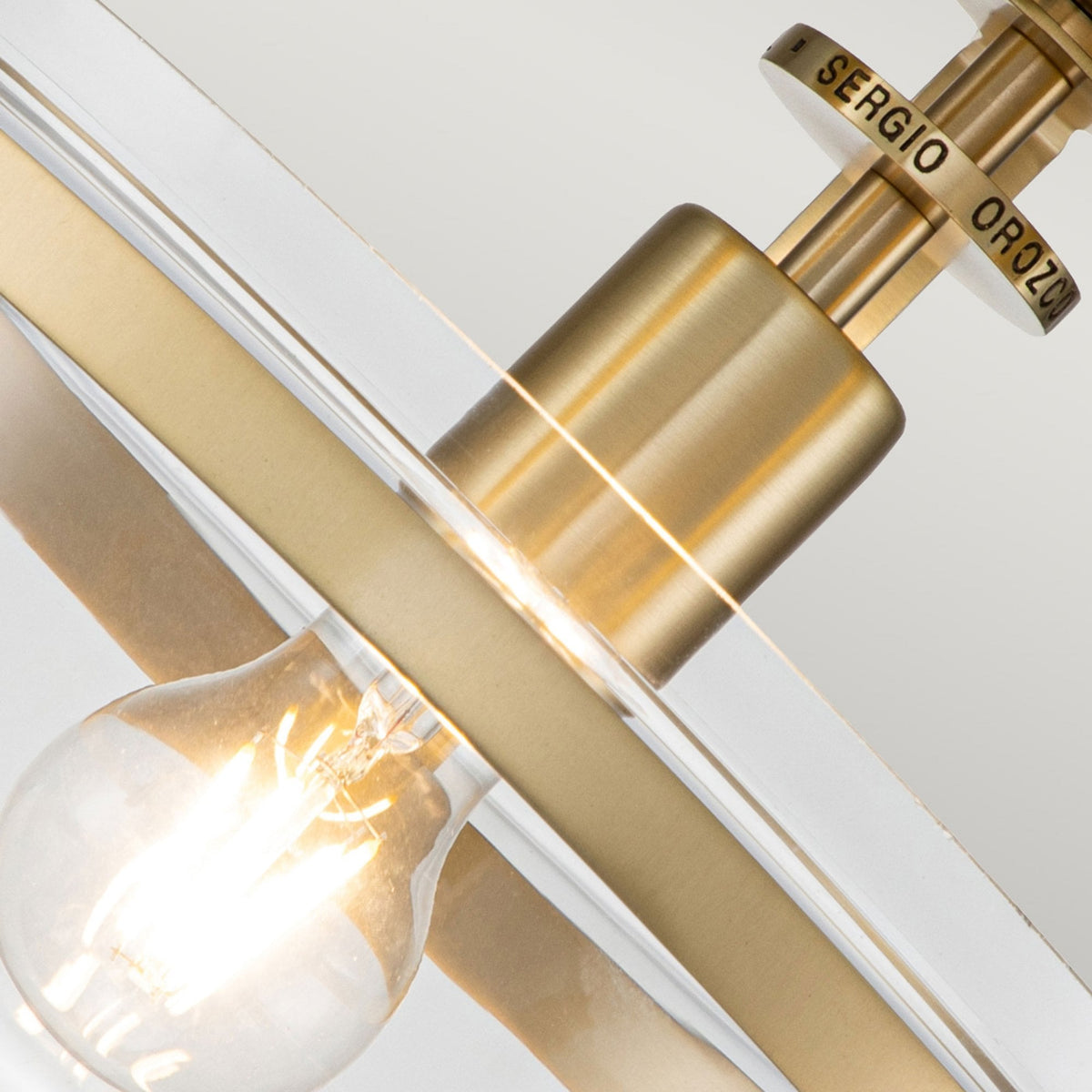 Penn Station Semi Flush Light in Brushed Brass