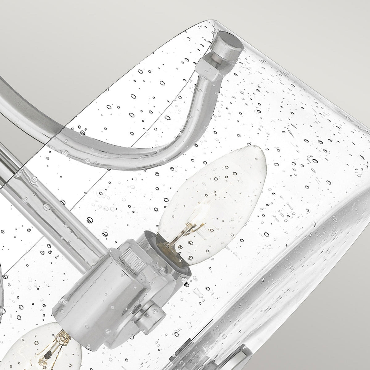 Hollister Semi-Flush Ceiling Light in Polished Nickel with Seeded Glass Shade