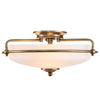 Griffin Three Lamp Ceiling Light in Weathered Brass