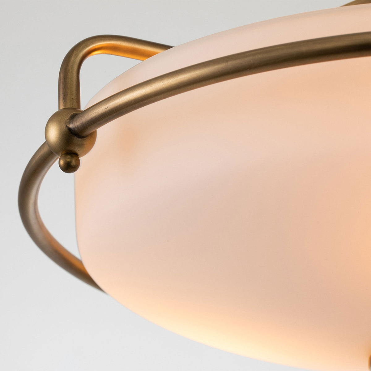 Griffin Three Lamp Ceiling Light in Weathered Brass