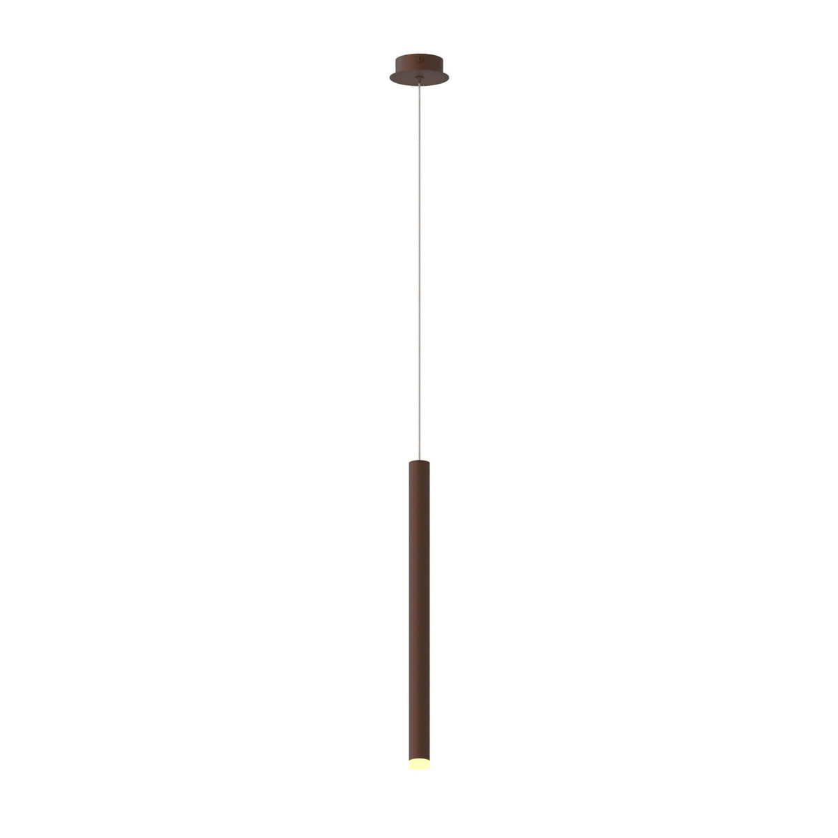 Cala Single LED Pendant In Rust Brown