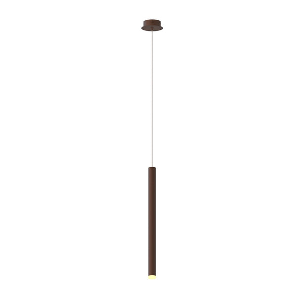 Cala Single LED Pendant In Rust Brown