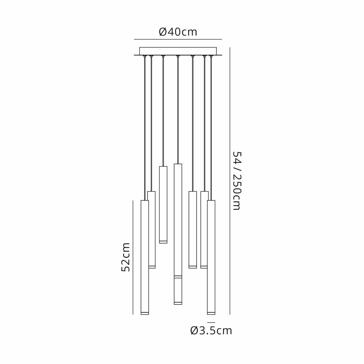 Cala 14 Light Rectangle Cluster Pendant