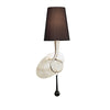 Paola Wall Lamp In Painted Silver & Black With Black Fabric Shade