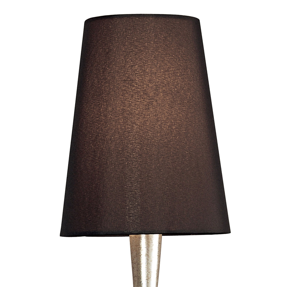 Paola Wall Lamp In Painted Silver & Black With Black Fabric Shade