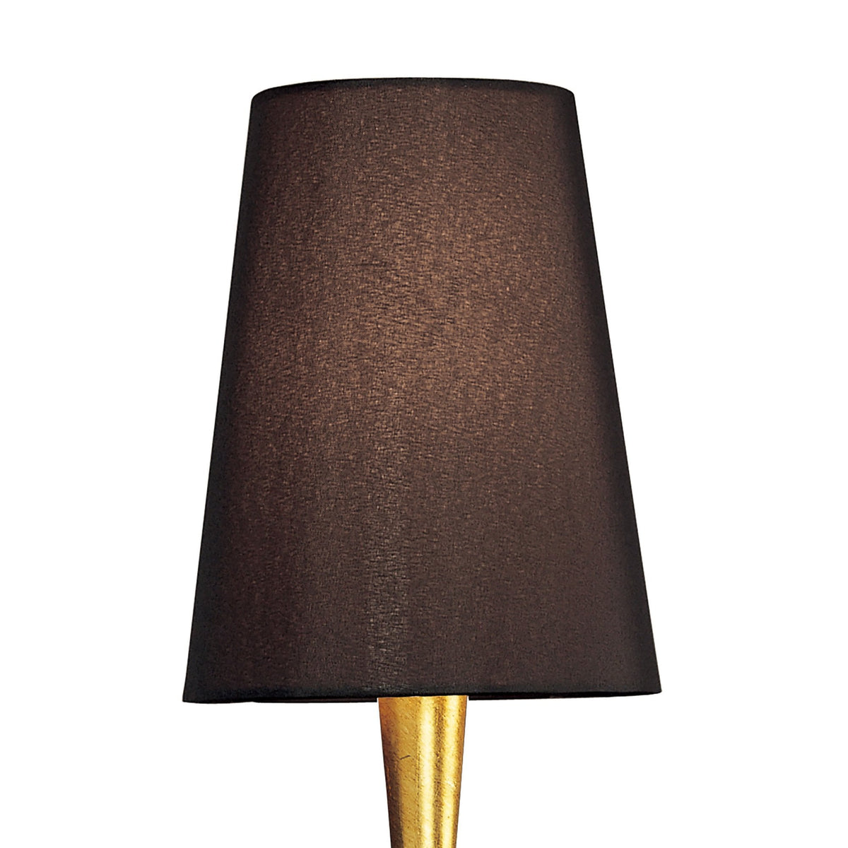 Paola Wall Lamp In Painted Gold & Amber With Black Fabric Shade