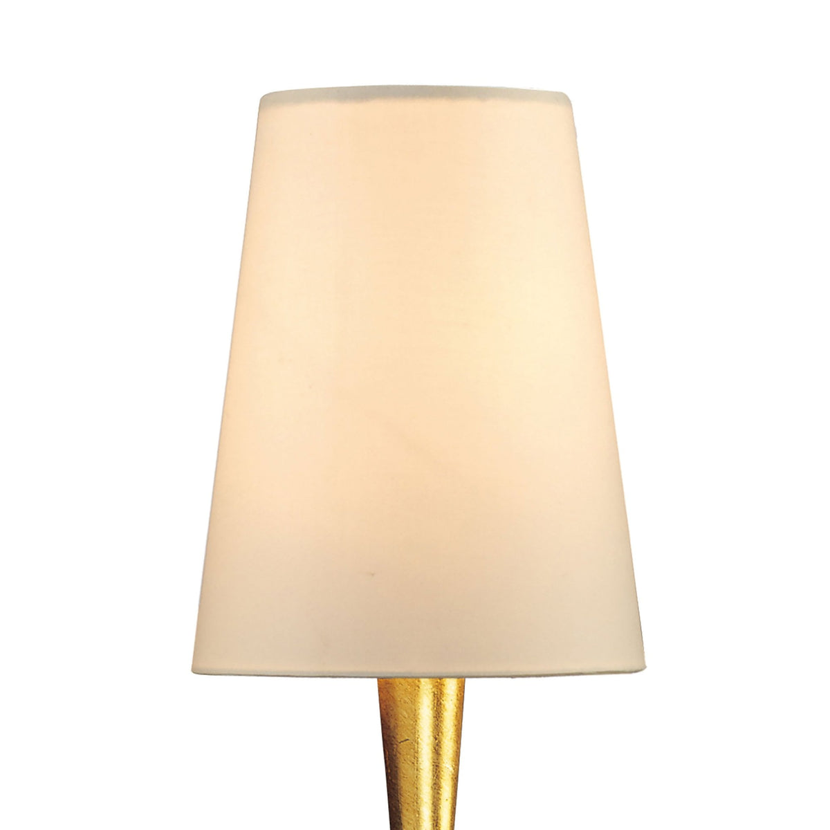 Paola Wall Lamp In Painted Gold & Amber With Cream Fabric Shade
