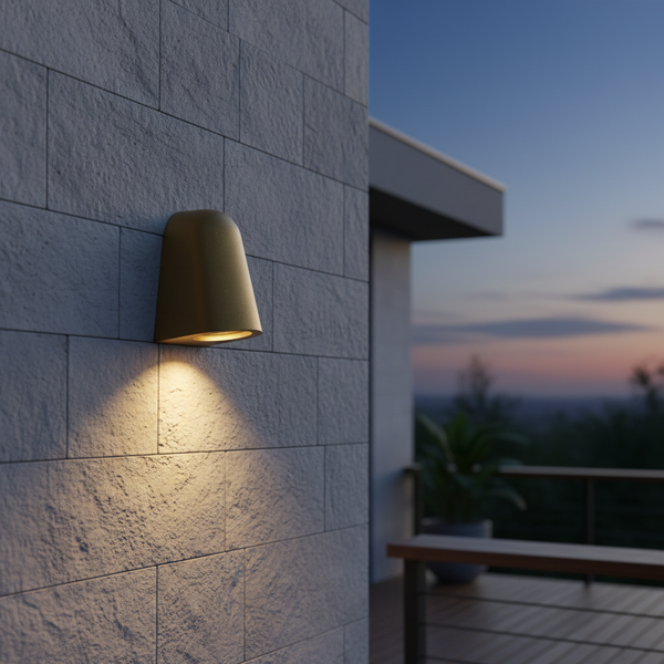 Mast IP65 Exterior Wall Light in Antique Brass