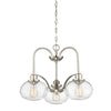 Trilogy Three Light Chandelier in Brushed Nickel