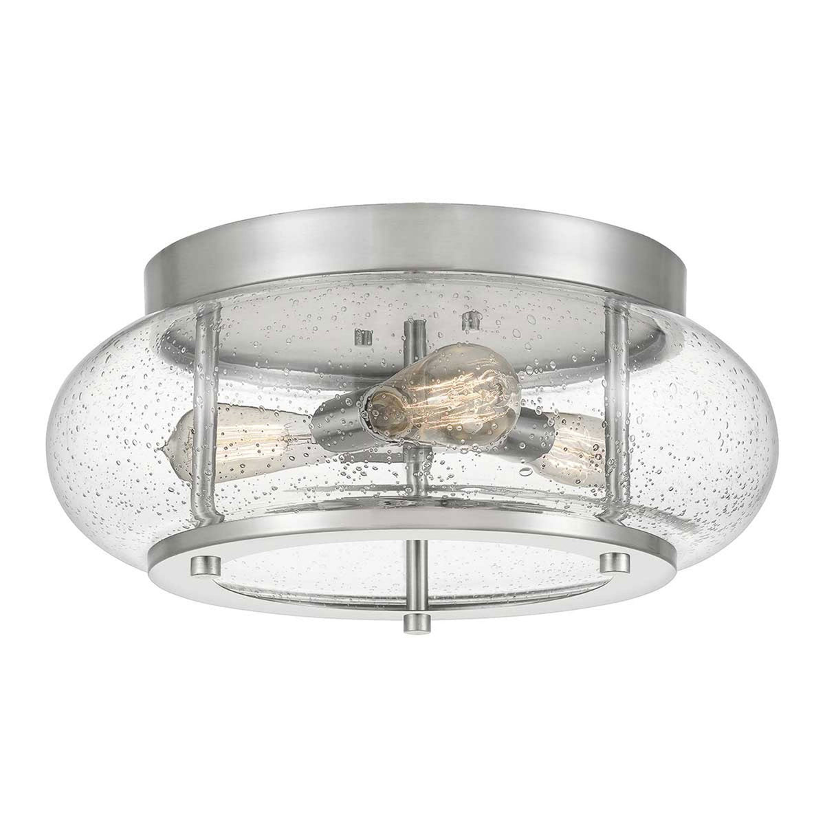 Trilogy Medium Flush Ceiling Light in Brushed Nickel