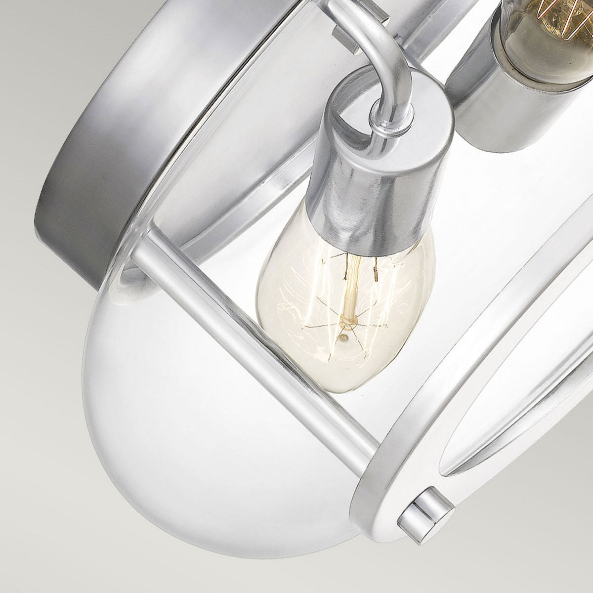 Trilogy IP44 Small Flush Ceiling Light in Polished Chrome and Clear Glass