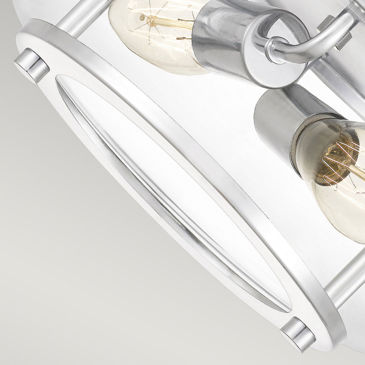 Trilogy IP44 Small Flush Ceiling Light in Polished Chrome and Clear Glass