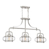 Trilogy Three Lamp Linear Pendant in Brushed Nickel