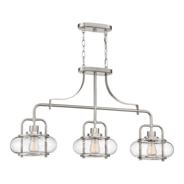 Trilogy Three Lamp Linear Pendant in Brushed Nickel