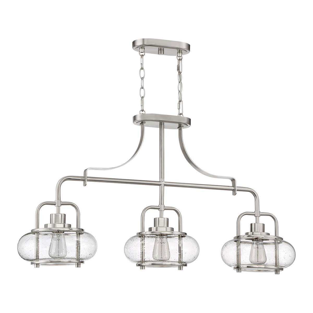 Trilogy Three Lamp Linear Pendant in Brushed Nickel