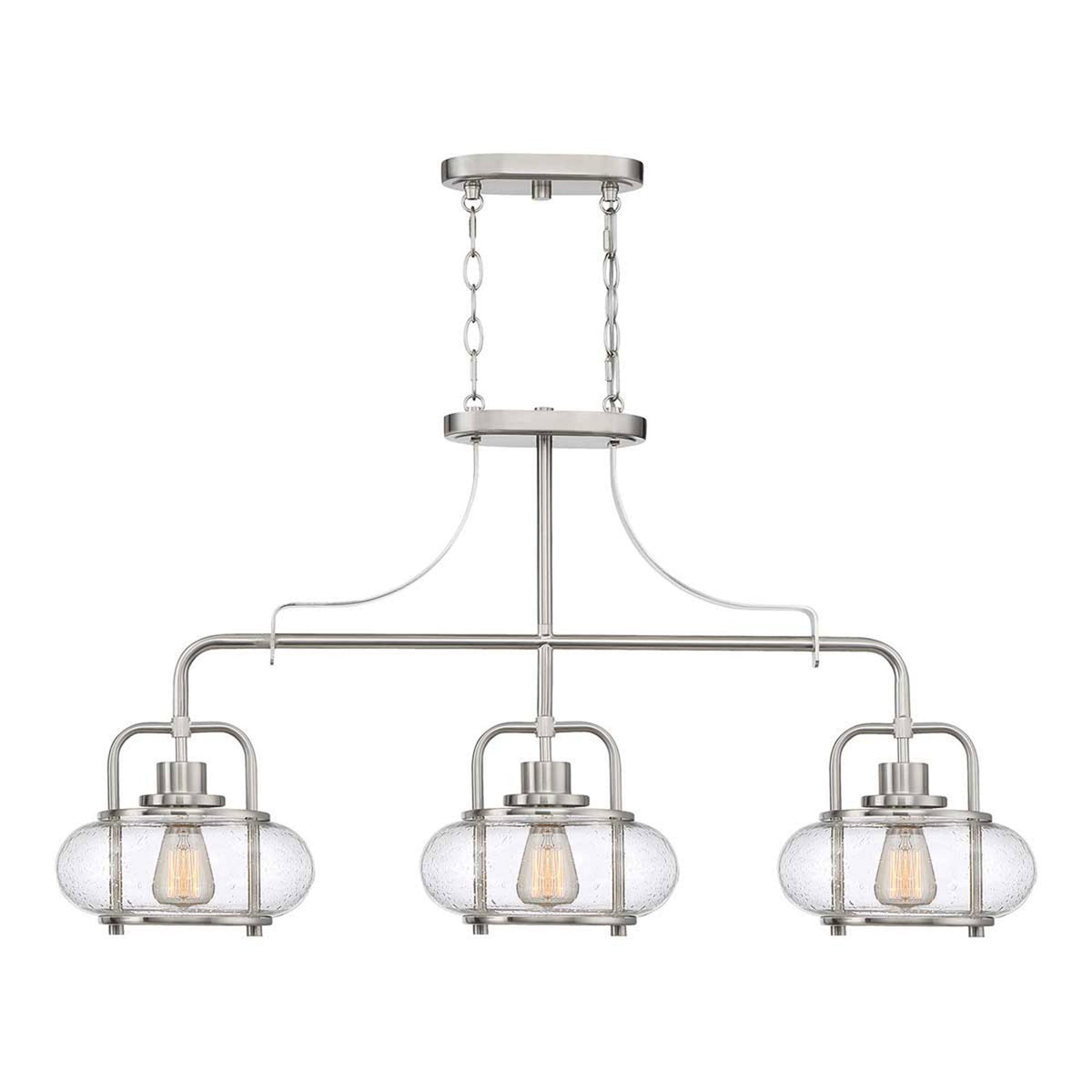 Trilogy Three Lamp Linear Pendant in Brushed Nickel