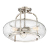 Trilogy Three Light Medium Semi-Flush in Brushed Nickel