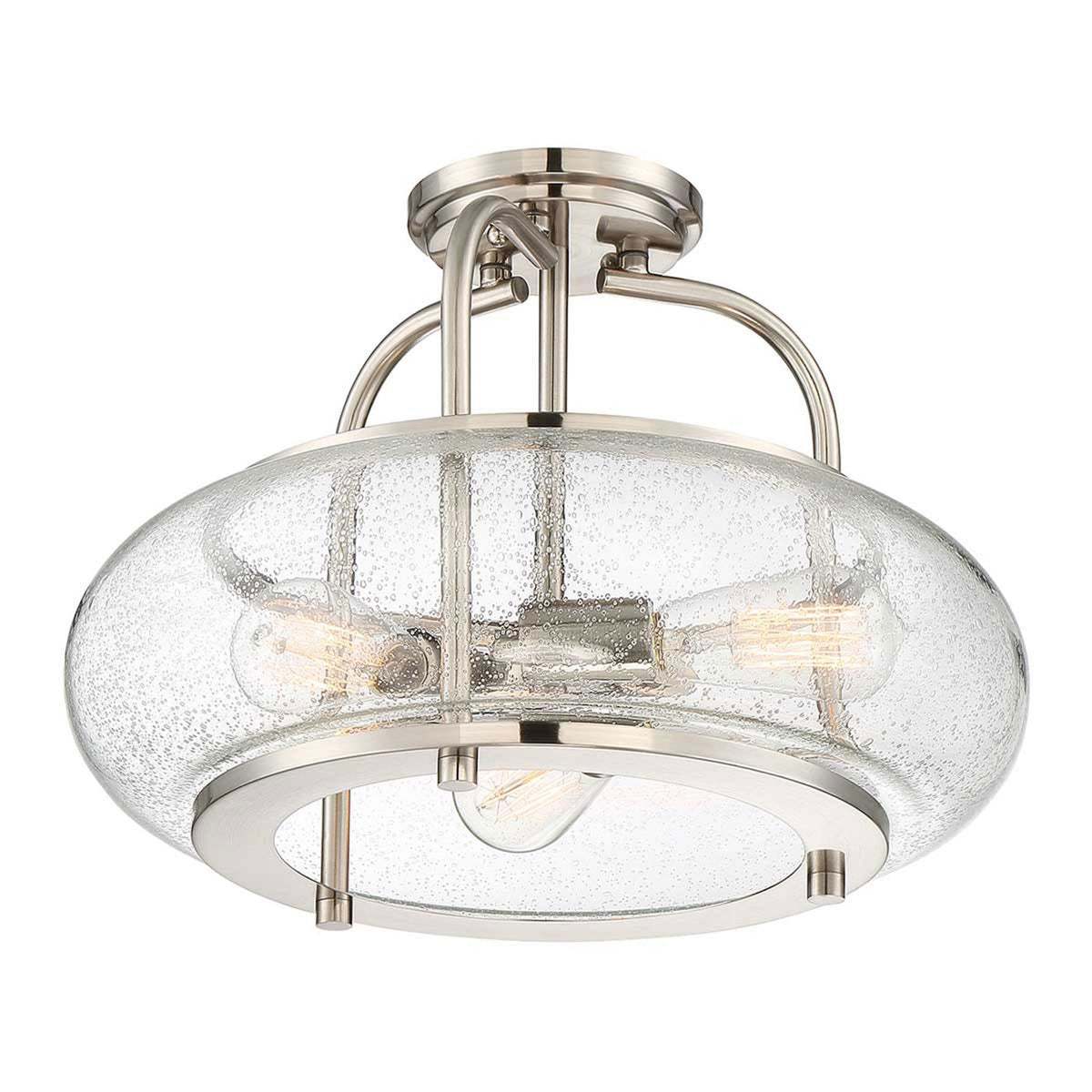Trilogy Three Light Medium Semi-Flush in Brushed Nickel