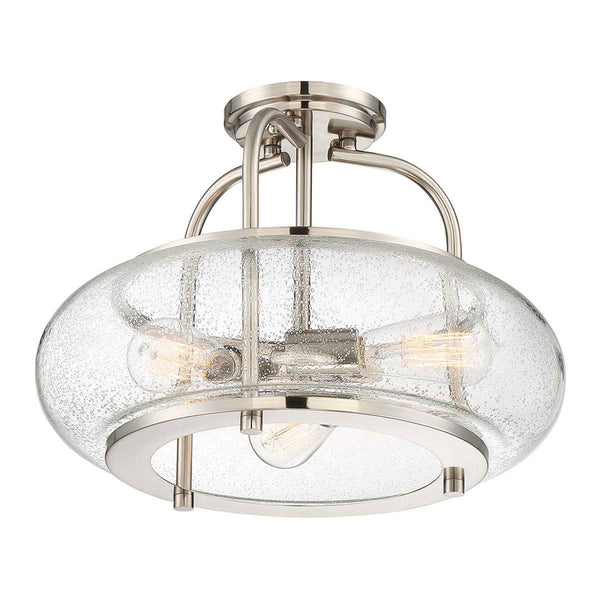 Trilogy Three Light Medium Semi-Flush in Brushed Nickel