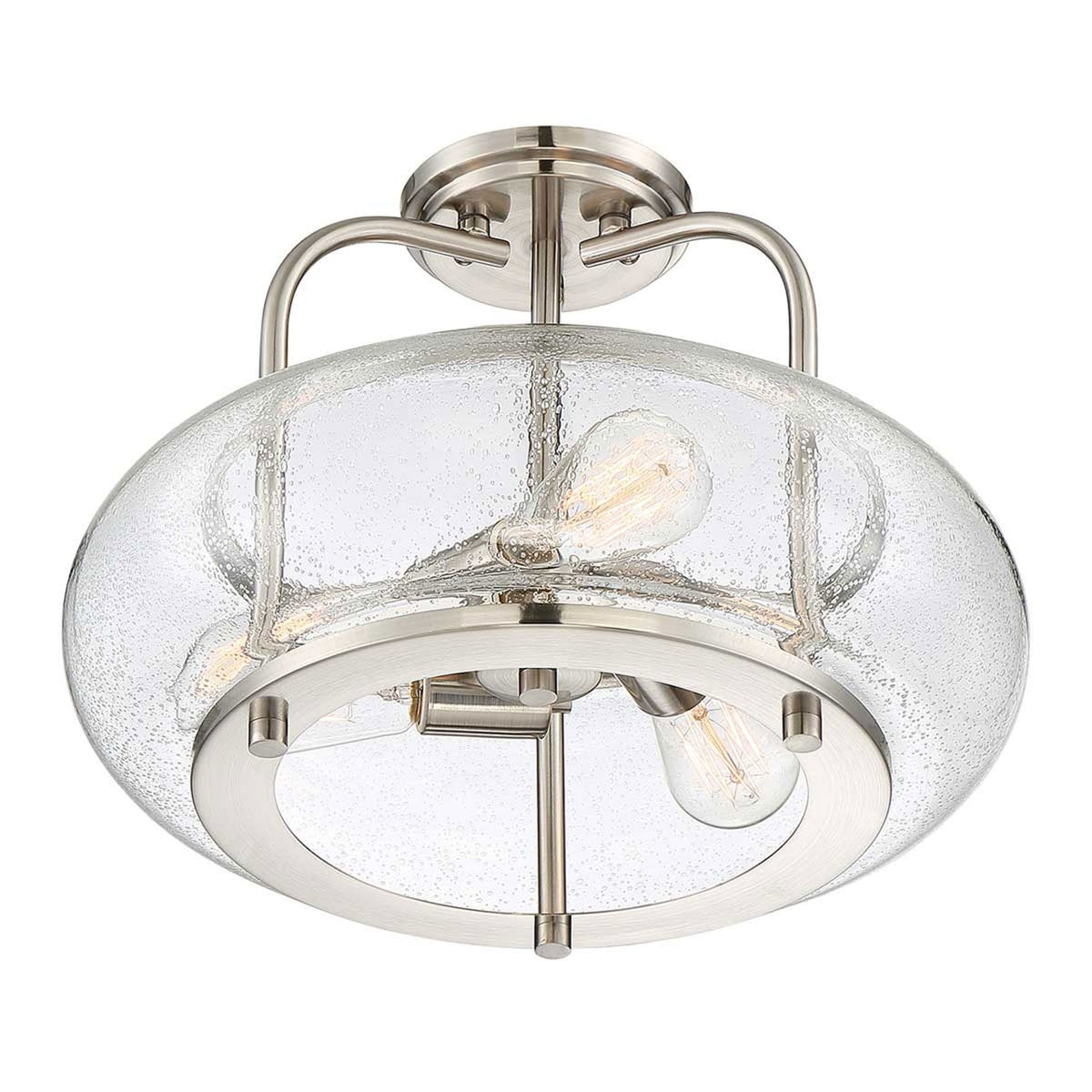 Trilogy Three Light Medium Semi-Flush in Brushed Nickel