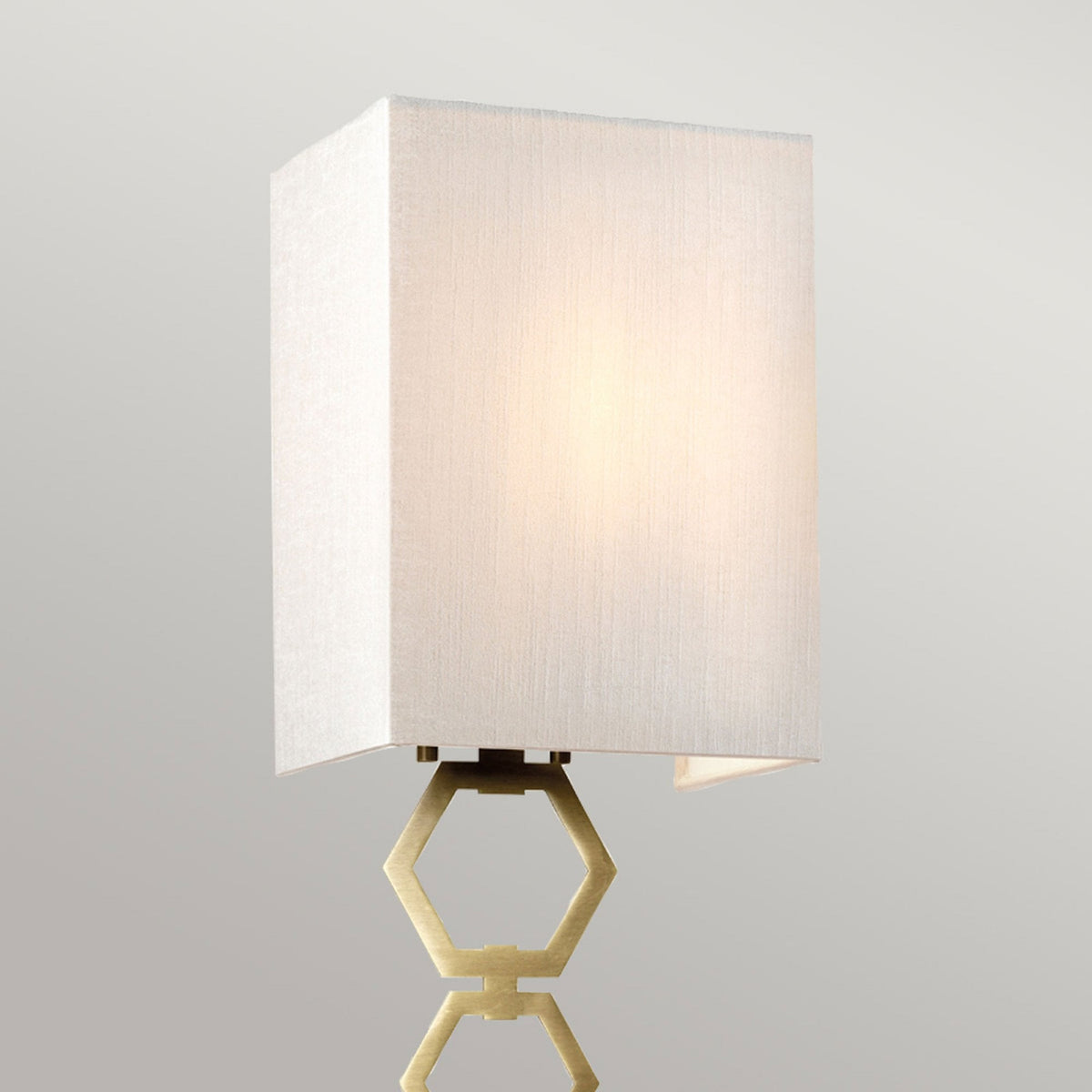 Ria Small Wall Light in Aged Brass with Ivory Faux Silk Shade