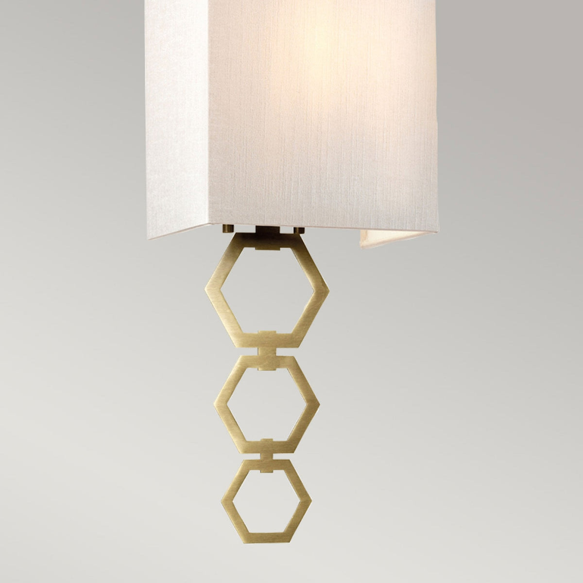 Ria Small Wall Light in Aged Brass with Ivory Faux Silk Shade