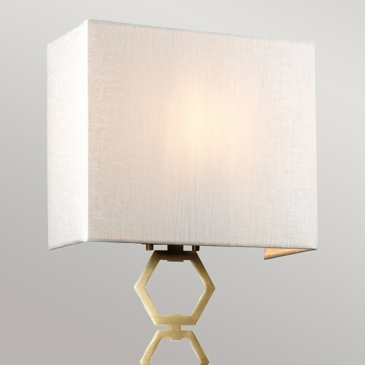 Ria Medium Wall Light in Aged Brass with Ivory Faux Silk Shade