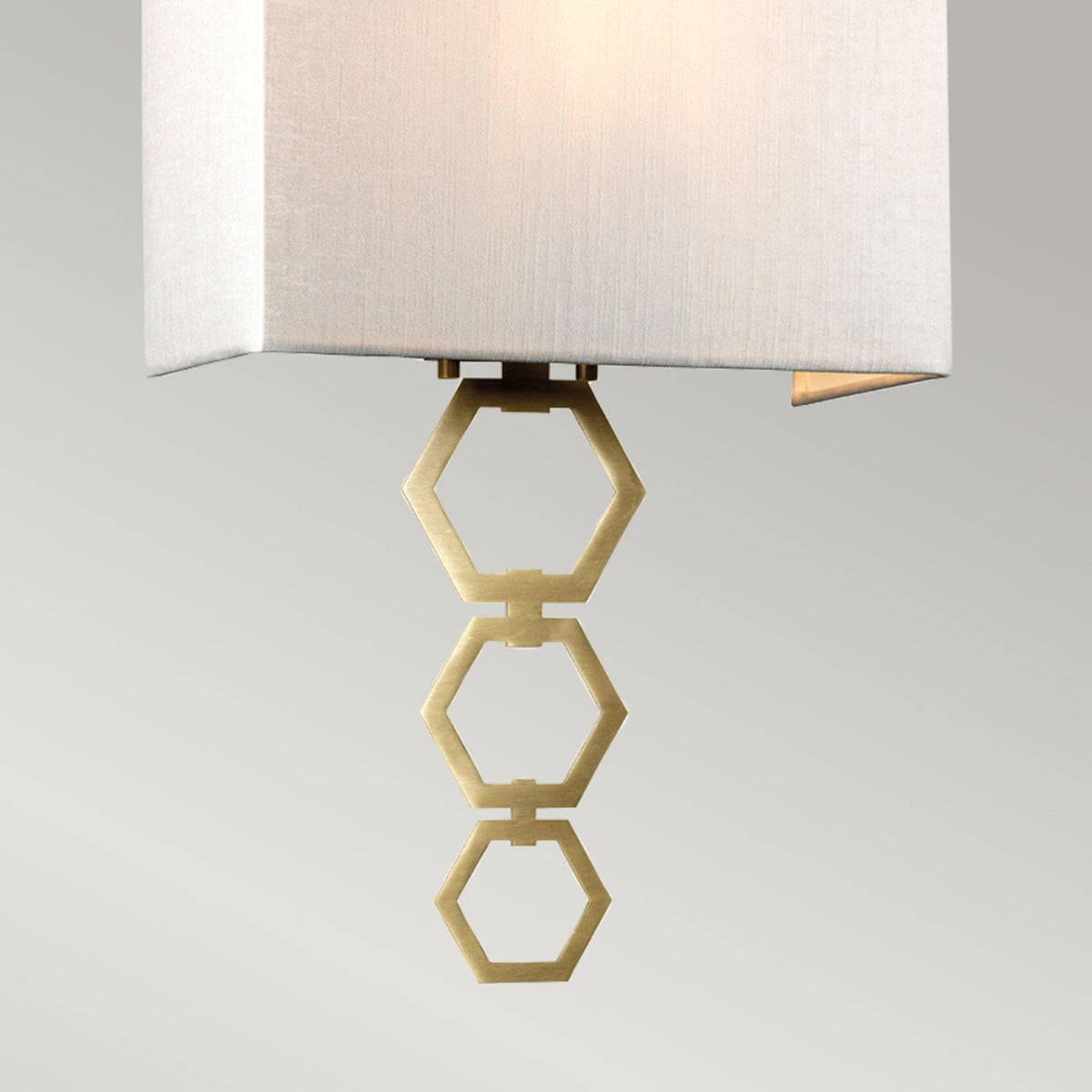 Ria Medium Wall Light in Aged Brass with Ivory Faux Silk Shade
