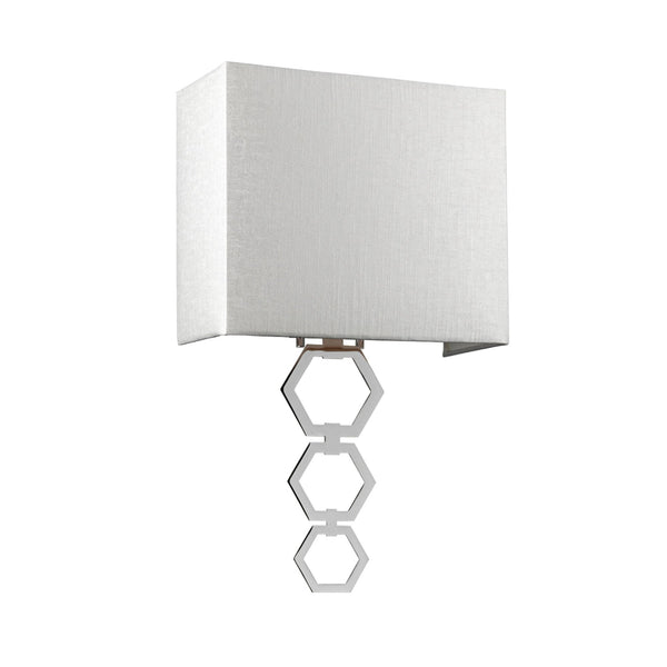 Ria Medium Wall Light in Polished Chrome with Ivory Faux Silk Shade