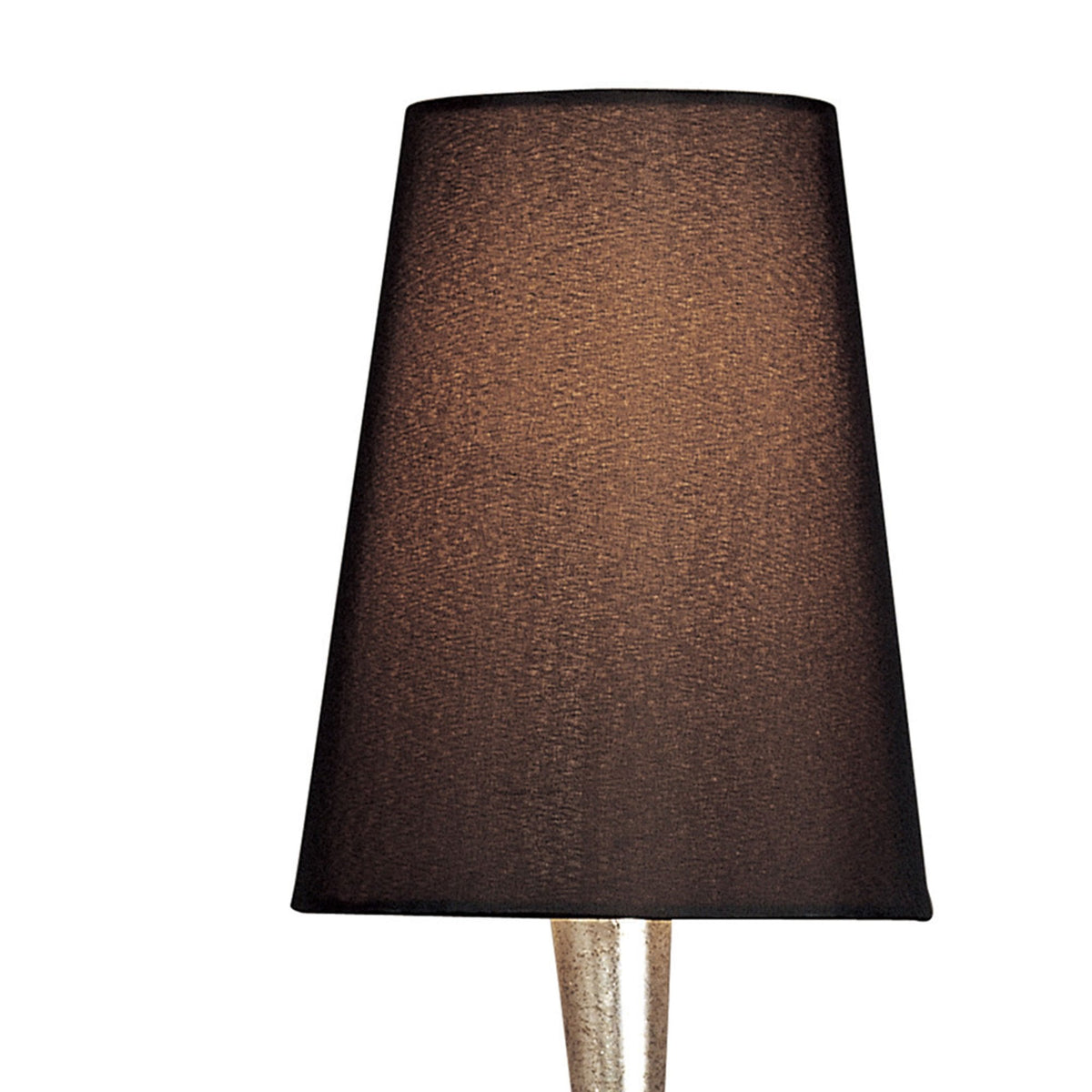 Paola Twin Wall Lamp In Painted Silver & Black With Black Fabric Shade