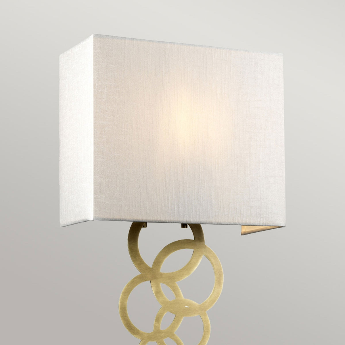 Rosa Medium Wall Light in Aged Brass with Ivory Faux Silk Shade