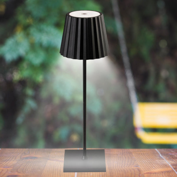 Koko Exterior Portable IP54 LED Table Lamp in Black