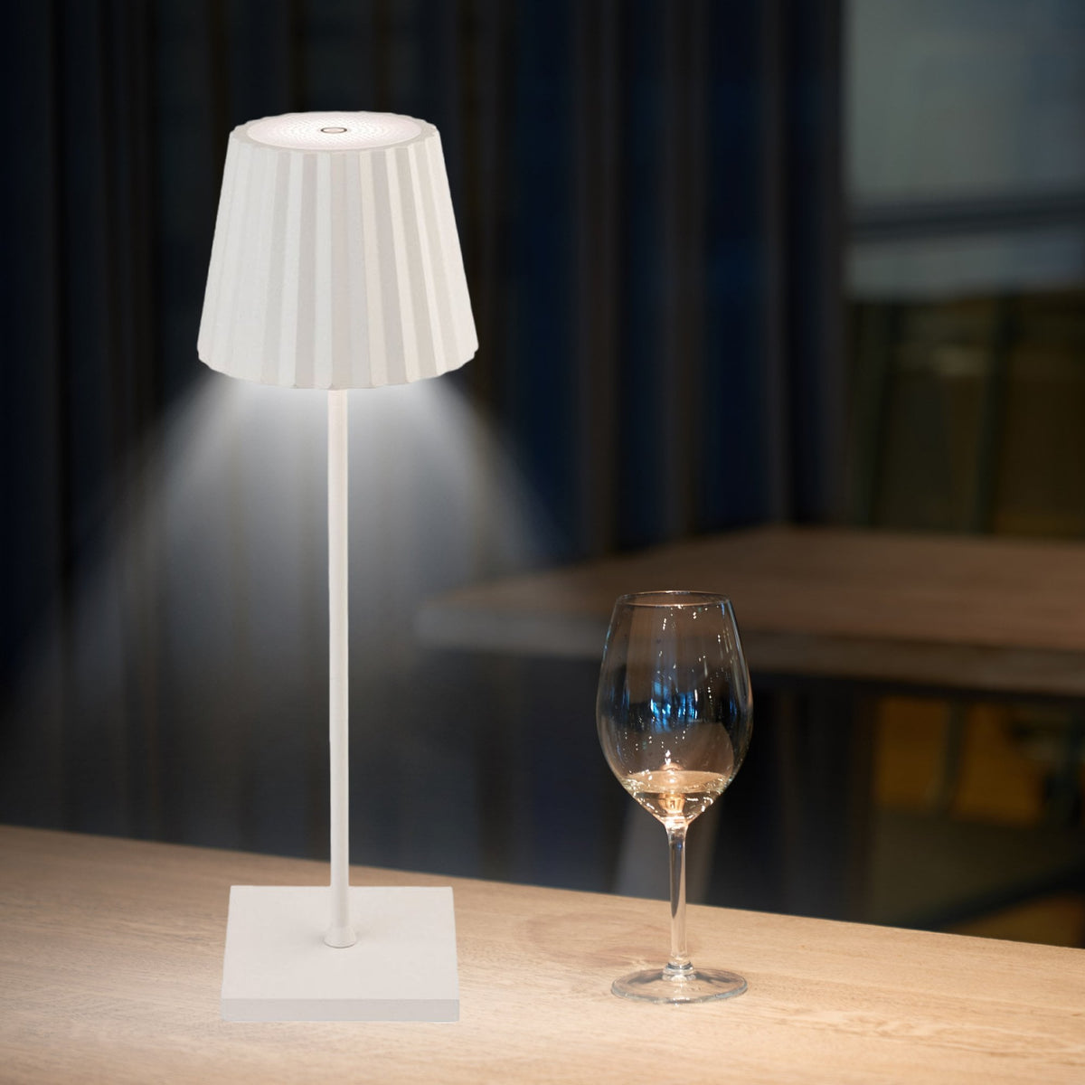 Koko Exterior Portable IP54 LED Table Lamp in White