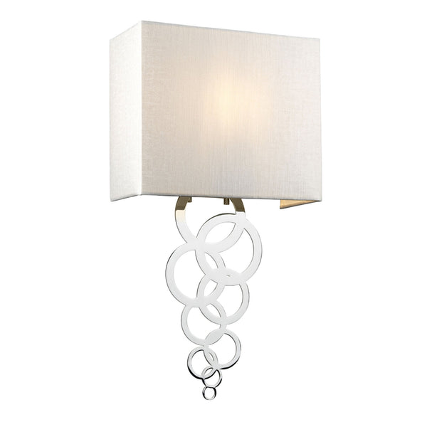 Rosa Medium Wall Light in Polished Chrome with Ivory Faux Silk Shade