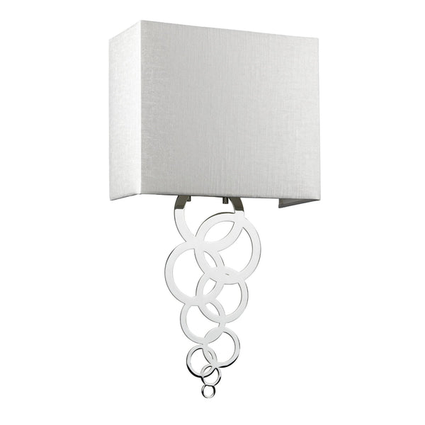 Rosa Medium Wall Light in Polished Chrome with Ivory Faux Silk Shade