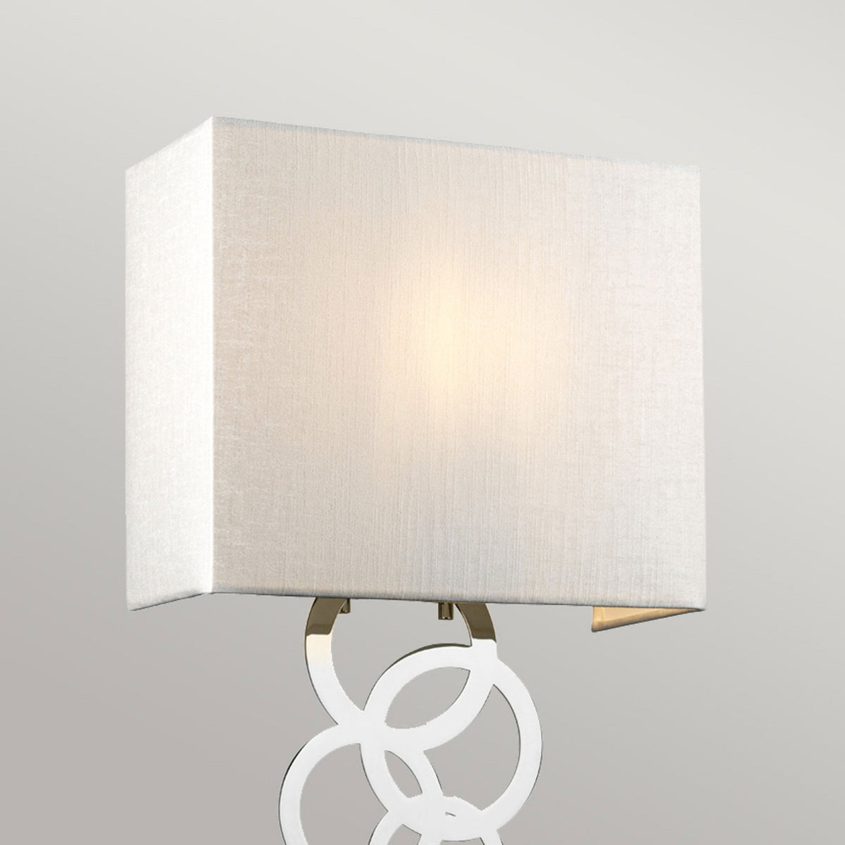 Rosa Medium Wall Light in Polished Chrome with Ivory Faux Silk Shade