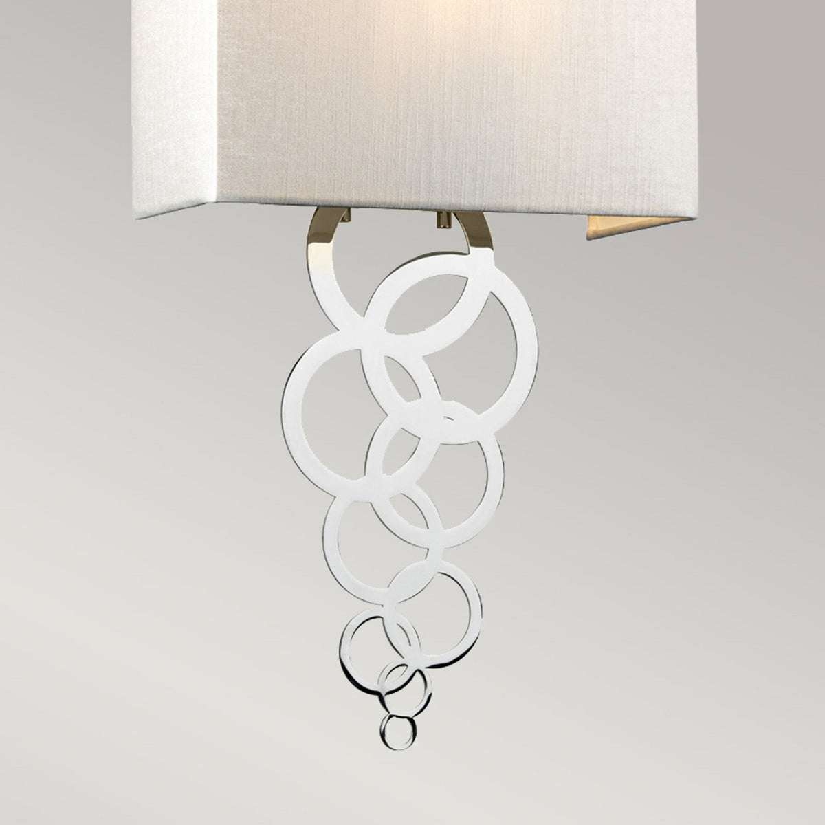 Rosa Medium Wall Light in Polished Chrome with Ivory Faux Silk Shade