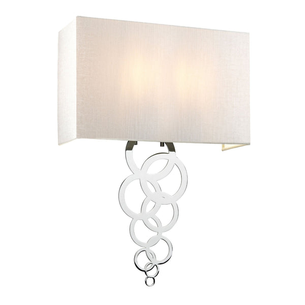 Rosa Large Wall Light in Polished Chrome with Ivory Faux Silk Shade