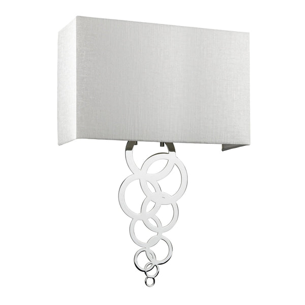 Rosa Large Wall Light in Polished Chrome with Ivory Faux Silk Shade