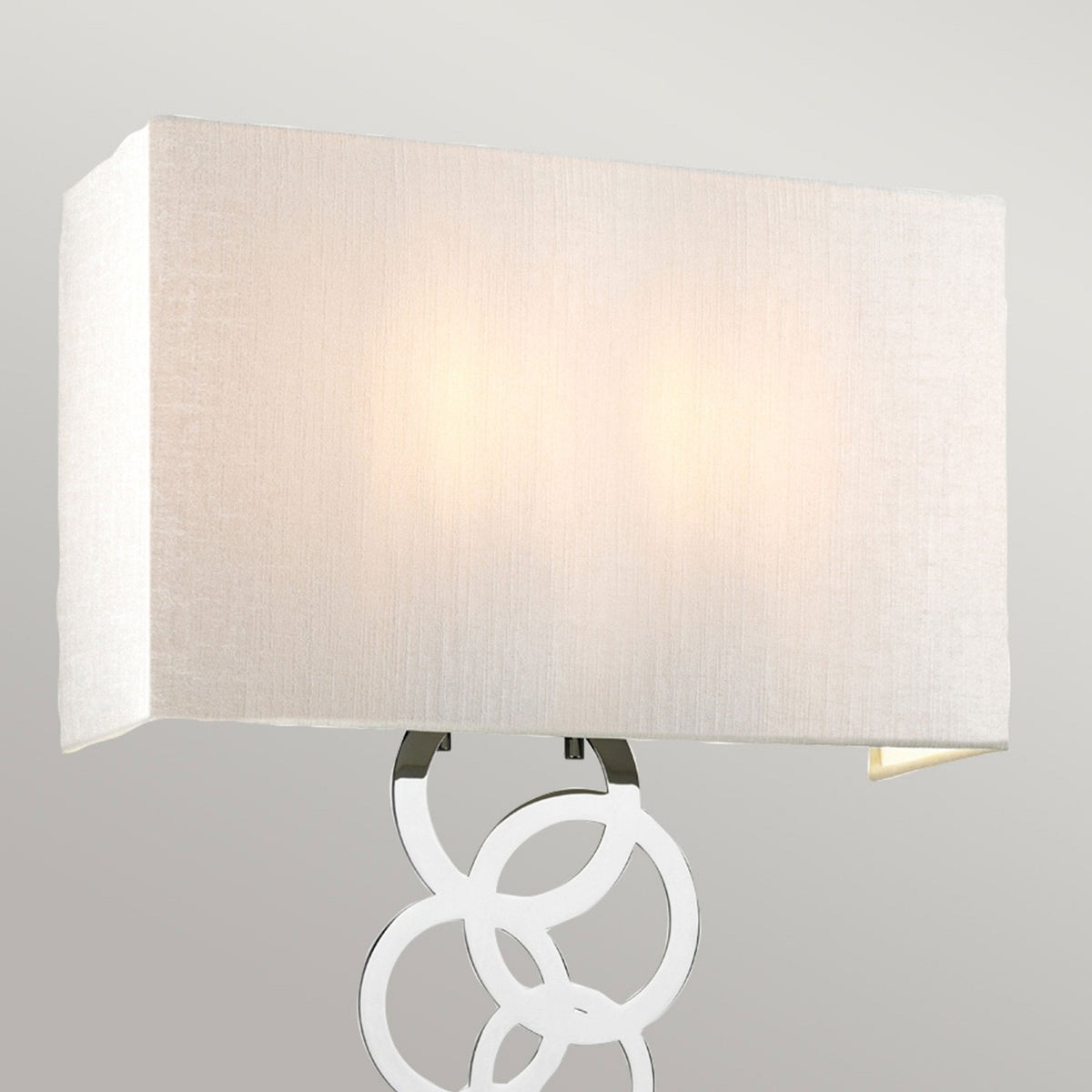 Rosa Large Wall Light in Polished Chrome with Ivory Faux Silk Shade