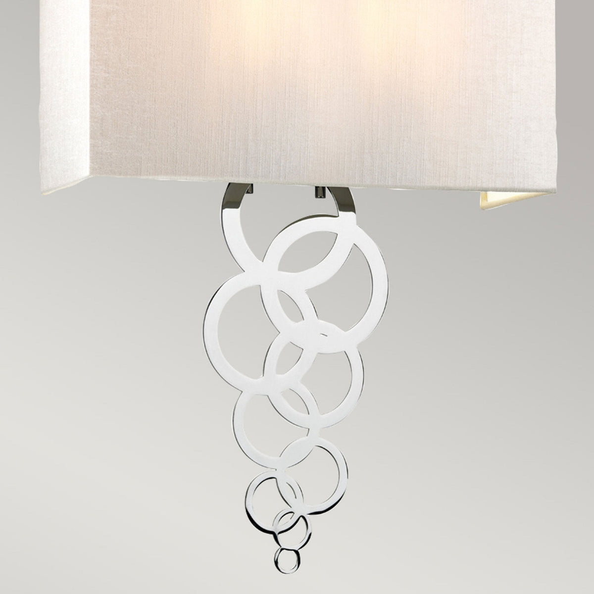Rosa Large Wall Light in Polished Chrome with Ivory Faux Silk Shade