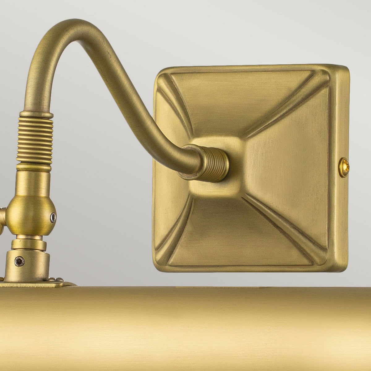 Large Iron Adjustable Picture Light in Brushed Brass
