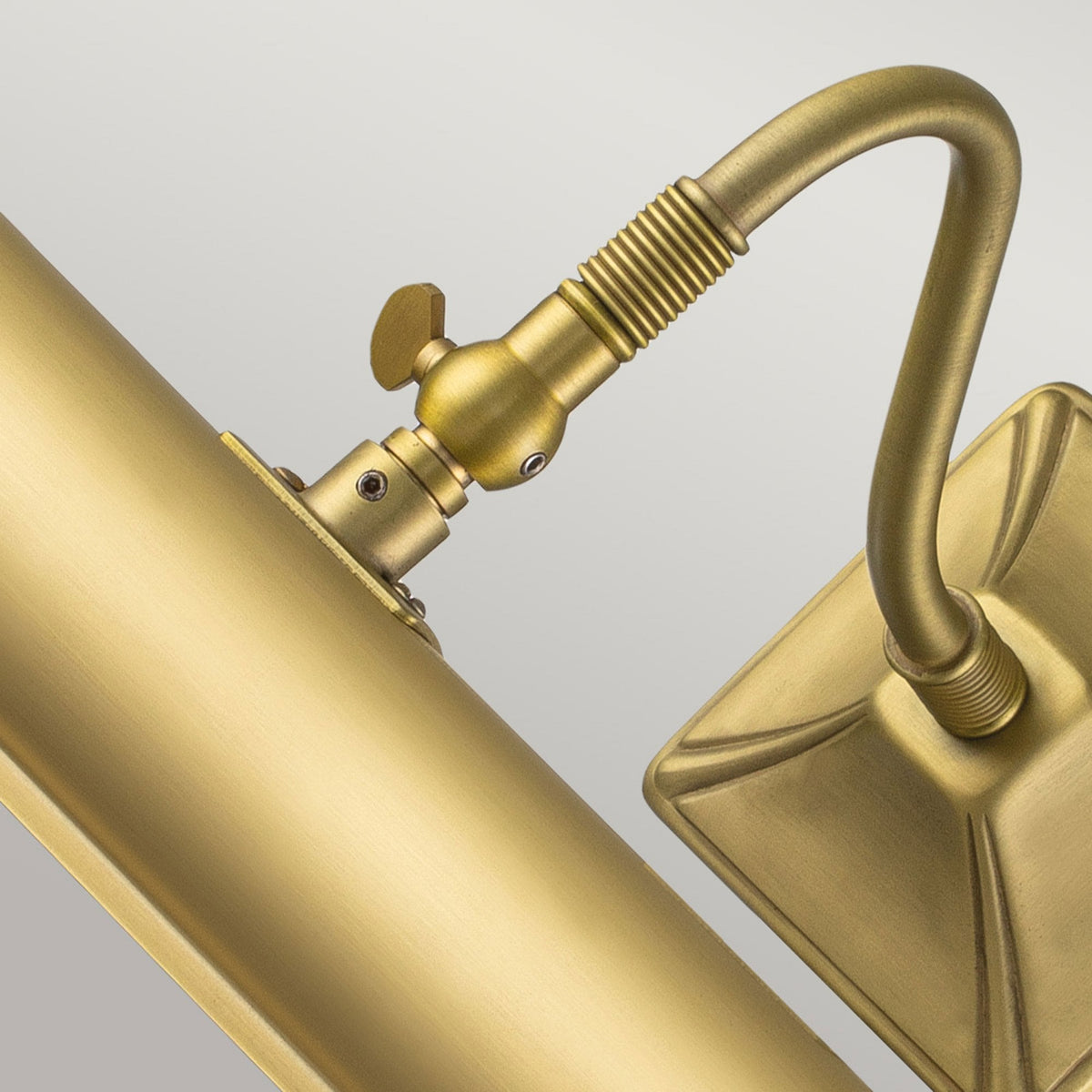 Large Iron Adjustable Picture Light in Brushed Brass