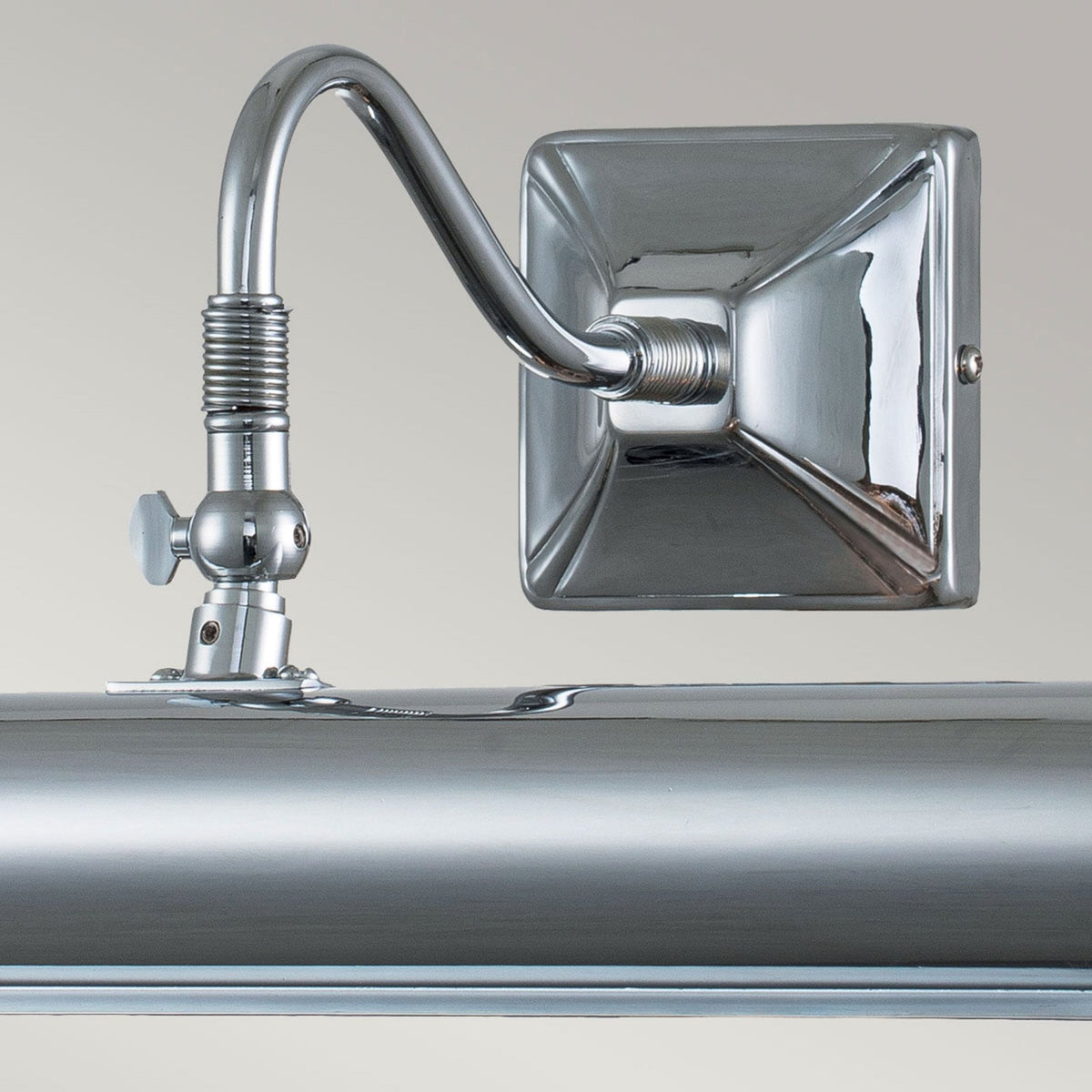 Large Iron Adjustable Picture Light in Polished Chrome